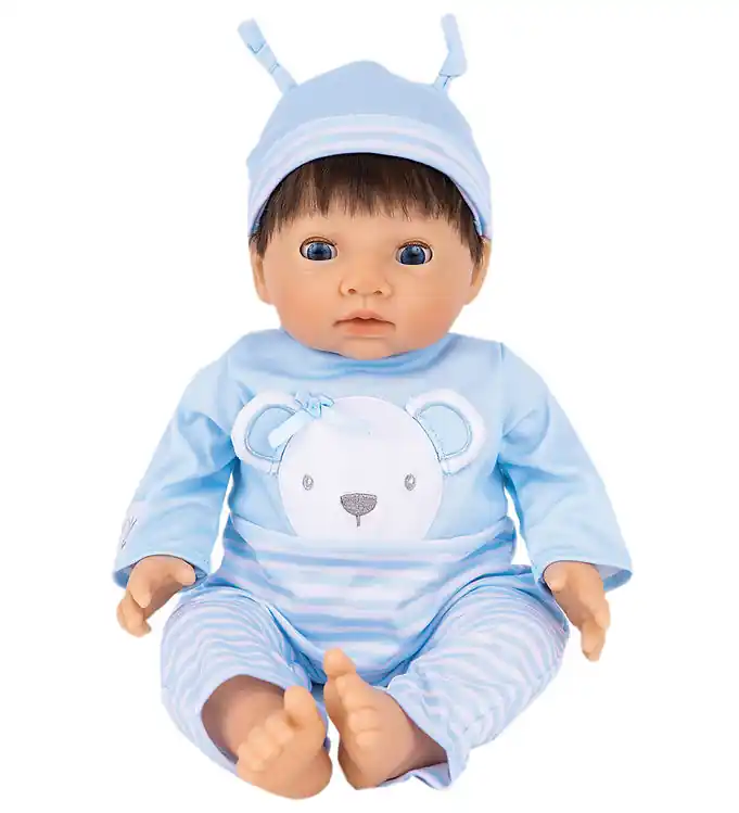 Goedkoop Tiny Treasures Pop m. Bruin Haar - Blue Bear Pop