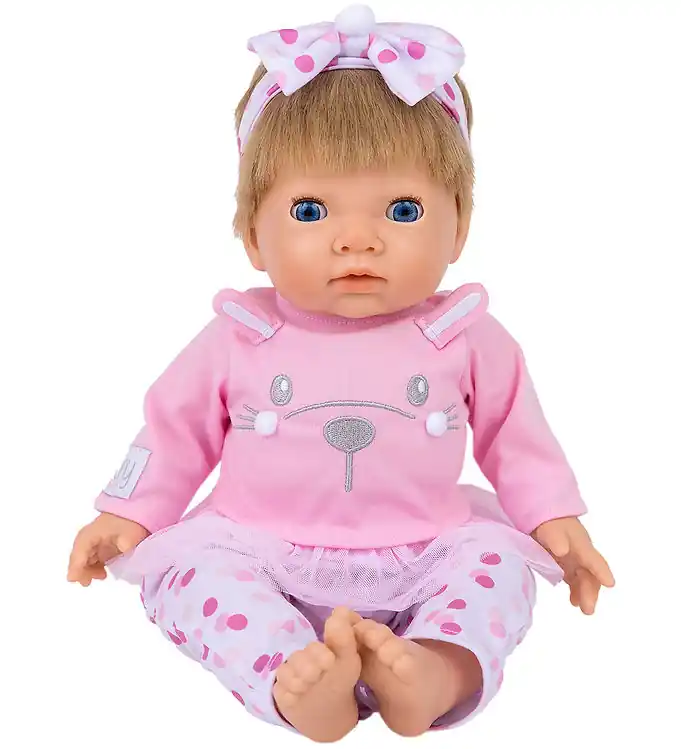 Direct Verzonden Tiny Treasures Pop m. Blond haar - Roze Bunny Baby