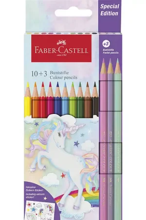 Faber-Castell Kleurpotloden - 13 st. - Unicorn Pastel Betrouwbaar