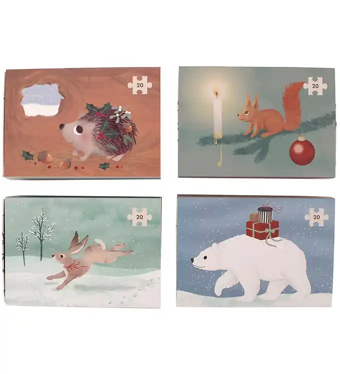 Filibabba Puzzel-Set - 4x20 Bakstenen - Prachtig winterland Populair