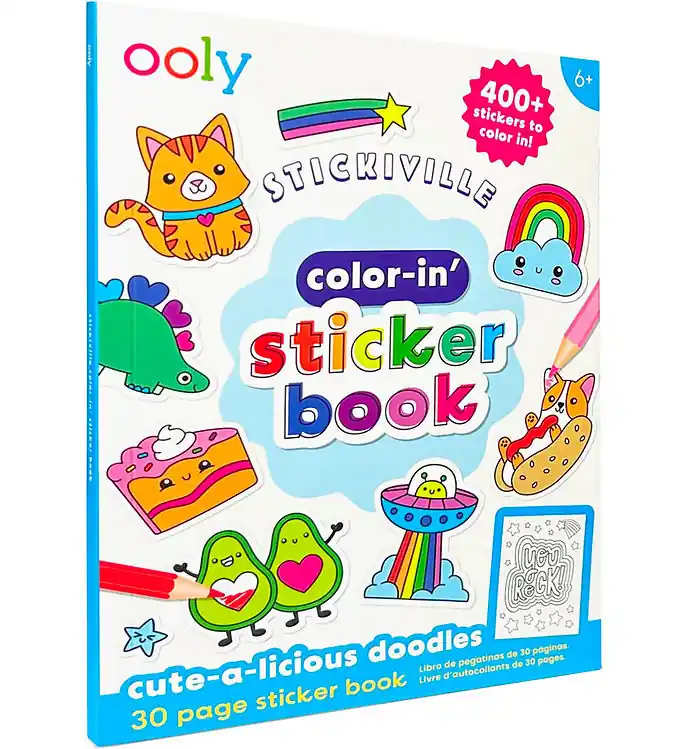 Laatste Versie Ooly Stickerboek - Inkleuren - Schattige-A-Licious Doodles