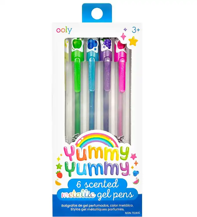 Flitsaanbieding Ooly Balpennen m. Fruitgeur - Metallic - 6 stk - Yummy+ Yummy+