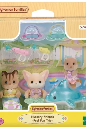 Flitsaanbieding Sylvanian Families - Kinderdagverblijfvriendjes - Zwembad Trio -