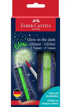 Faber-Castell Glitter Knollen - 2 st. - Glow In The Dark Veilige Betaling