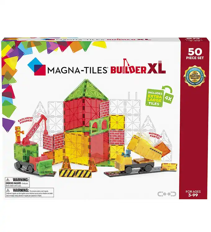Beperkt Aanbod Magna-Tiles Magneetset - 50 Onderdelen - Bouwer XL + MicroMAGS