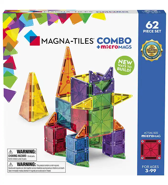 Nieuw Magna-Tiles Magneetset - 62 Onderdelen - MicroMAGS & Combo