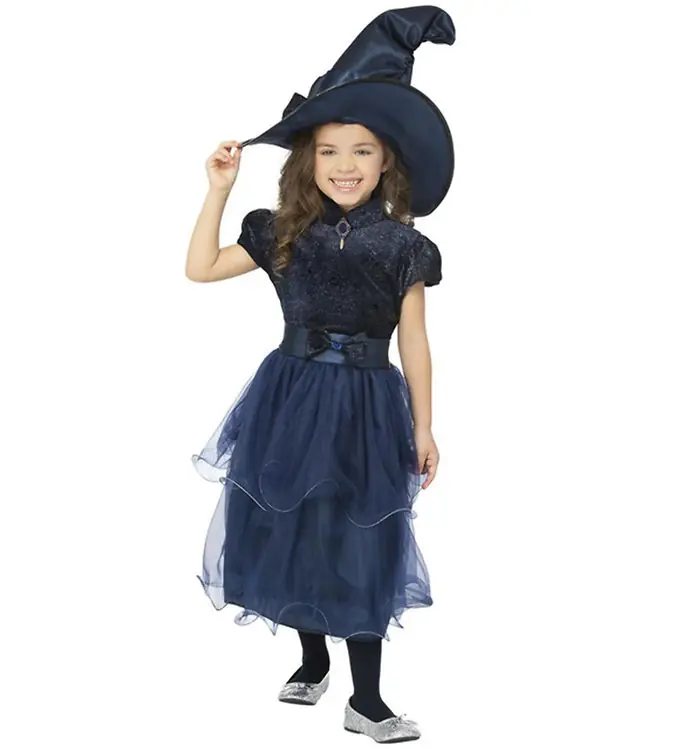 Favoriet Smiffys Kostuum - Deluxe Midnight Witch - Blauw