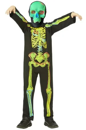 Smiffys Verkleedkleren - Green Skeleton Glow In The Dark - Multi Bestseller