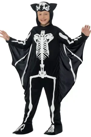 Alleen Vandaag Smiffys Kostuum - Bat Skeleton - Zwart/Wit
