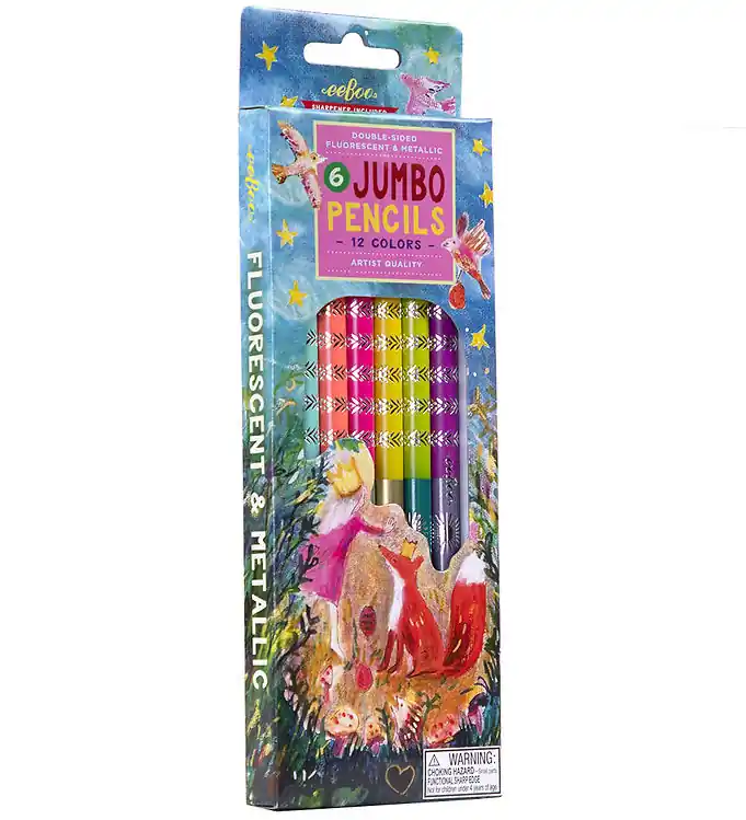 Eeboo Kleurpotloden - 6 st. - Jumbo - King Fox Korting