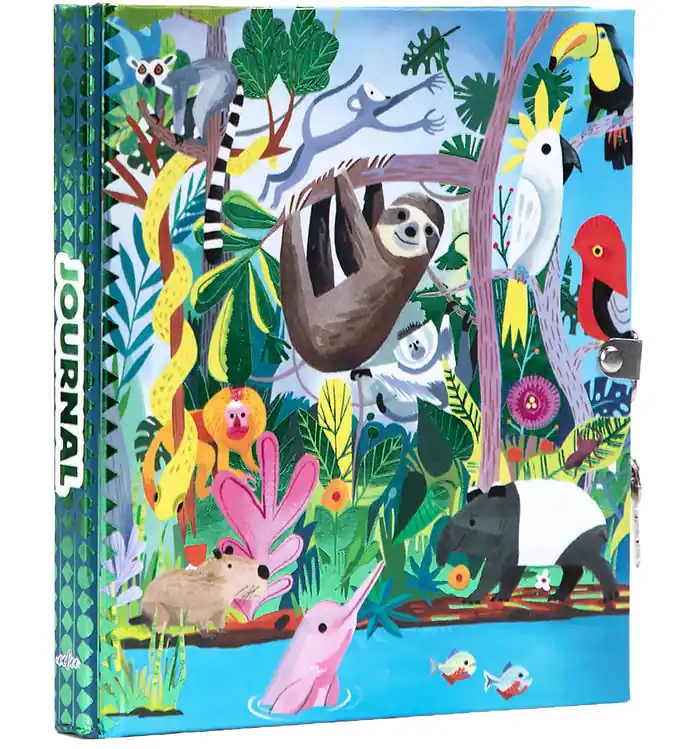 Eeboo Dagboek m. Slot - Het Regenwoud Aanbieding