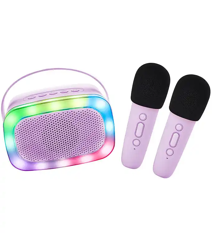 Lalarma Luidspreker m. 2 microfoons - Draadloos - Karaoke - Purp Hete Deal