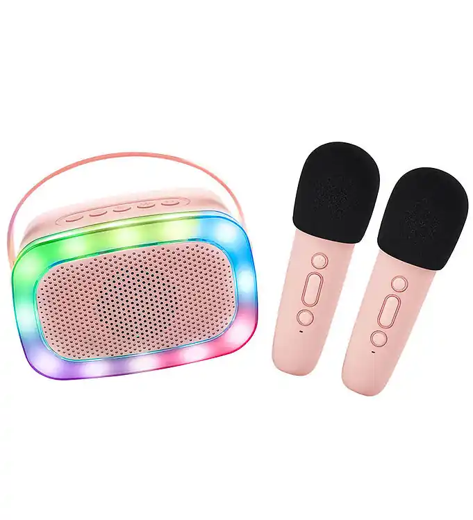 Hoge Kwaliteit Lalarma Luidspreker m. 2 microfoons - Draadloos - Karaoke - Rose
