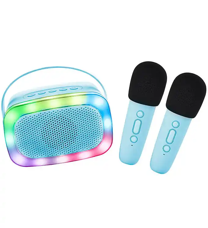 Favoriet Lalarma Luidspreker m. 2 microfoons - Draadloos - Karaoke - Blau