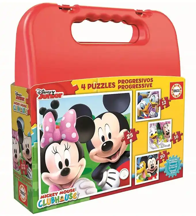 Educa Puzzel - 4 Verschillende - Mickey Mouse Clubhuis Fabrieksprijs