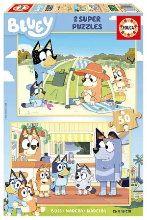 Lage Prijs Educa Puzzel - 2x50 Bakstenen - Bluey