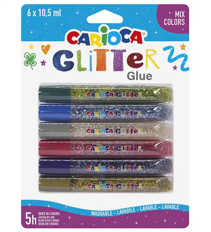 Carioca Glitterlijm - 6 stk - Multicolour Fabrieksprijs