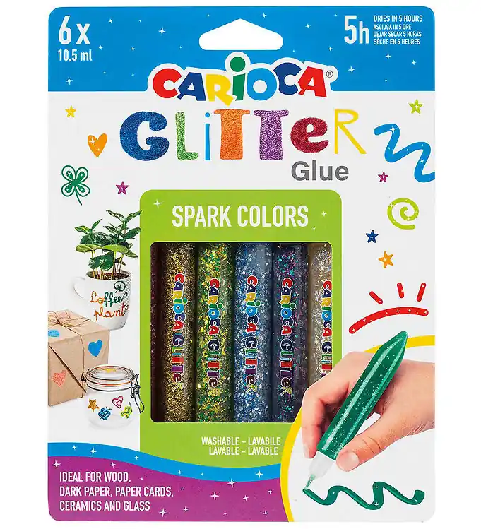 Carioca Glitterlijm - 6 st. - Multicolour Voordeelprijs