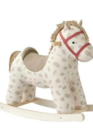 Koop Online Kids Concept Schommelpaard - Gestippeld - Aiden - Wit/Beige