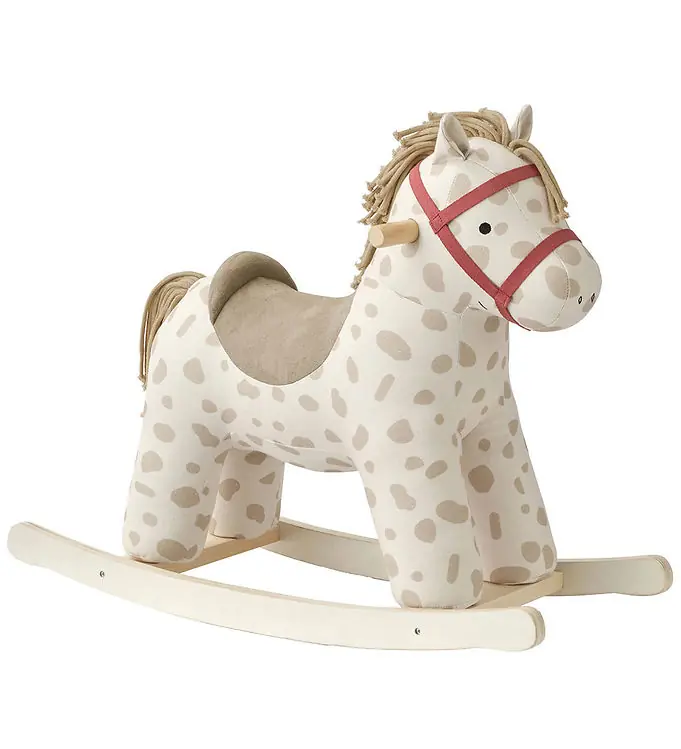 Koop Online Kids Concept Schommelpaard - Gestippeld - Aiden - Wit/Beige