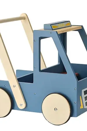 Kids Concept Loopwagen - Hout - Vrachtwagen - Aiden - Blauw Alleen Vandaag