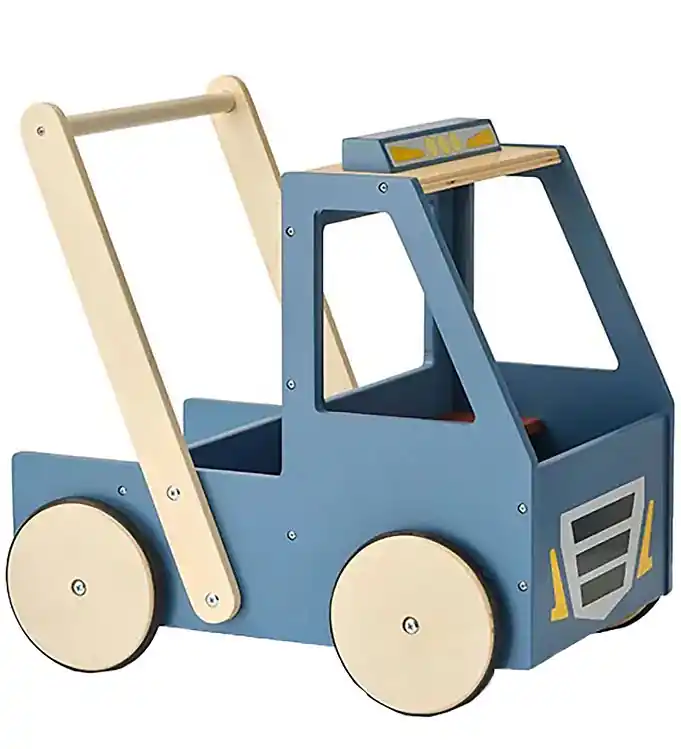 Kids Concept Loopwagen - Hout - Vrachtwagen - Aiden - Blauw Alleen Vandaag