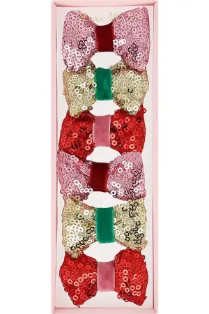 Meri Meri Haarbanden - 6-pack - 5,5 cm - Rood/Roze/Goud m. Paill Beste Prijs
