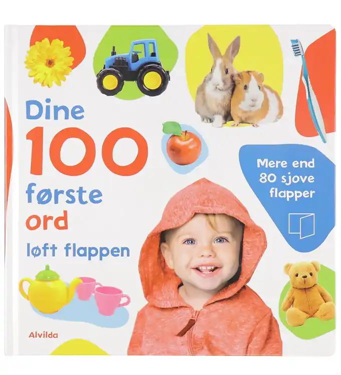 Seizoensaanbieding Alvilda Prentenboek m. Flapper- Je 100 eerste woorden - Deens