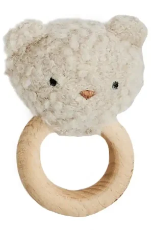 Gereduceerde Prijs Smallstuff Rammelaar - Bear - Wol - Nature