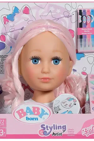 Lage Kosten Baby Born Make-uphoofd m. Accessoires - Zus Styling Artiest