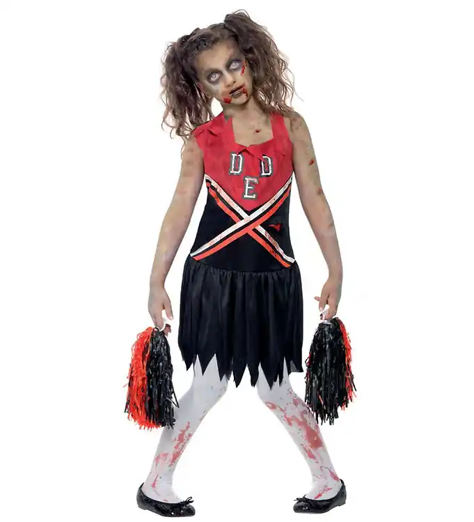 Beperkte Voorraad Smiffys Kostuum - Zombie Cheerleader - Zoet/zwart