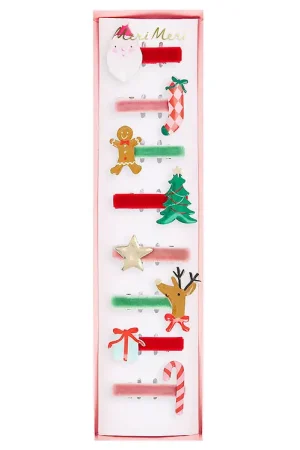 Meri Meri Haarclips - 8-pack - Jolly Kerstmis Seizoensaanbieding
