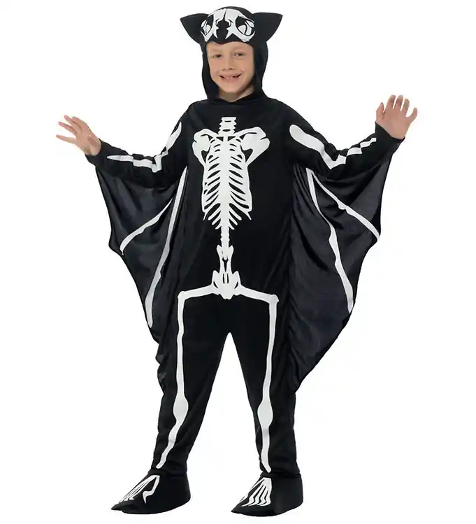 Smiffys Verkleedkleren - Bat Skeleton - Zwart/Wit Laatste Versie