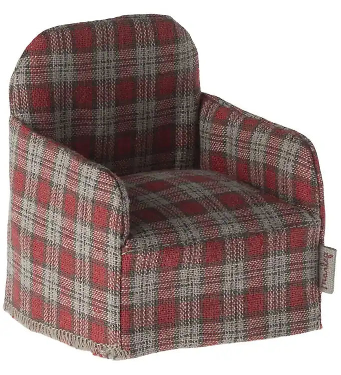 Betrouwbaar Maileg Miniatuur Fauteuil - Muis - Rood/Ruiten