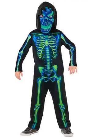Beperkte Voorraad Rubies Kostuum - Neon Green Skeleton