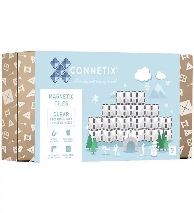 Hoge Kwaliteit Connetix Magneetset - 12 Onderdelen - Clear Rechthoekig pakket