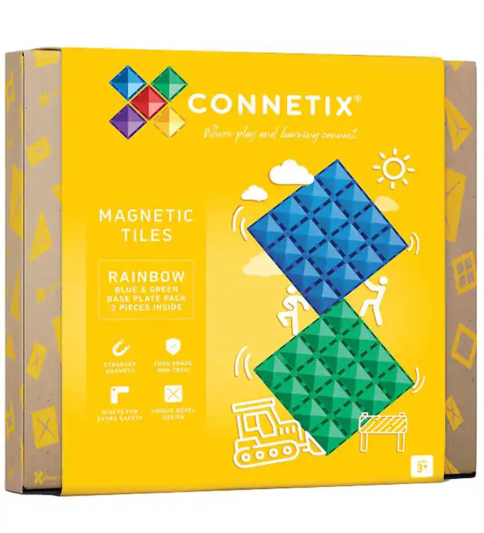 Connetix Magnetische platen - 2 Onderdelen - Blauw en Groen Weekendaanbieding