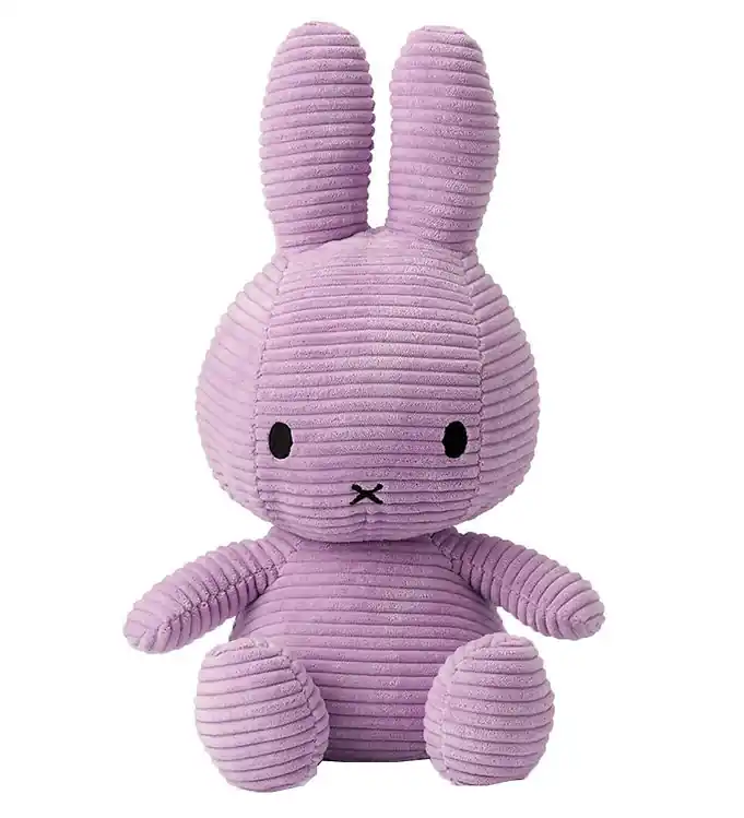 Bon Ton Toys Knuffel - 23 cm - Miffy ECO - Corduroy Lilac Hoge Kwaliteit