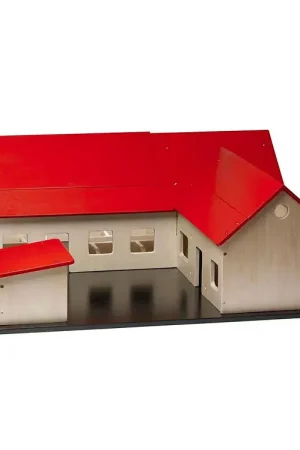 Krea Boerderij - Hout - 60x60 cm - Naturel/Rood Merkproduct