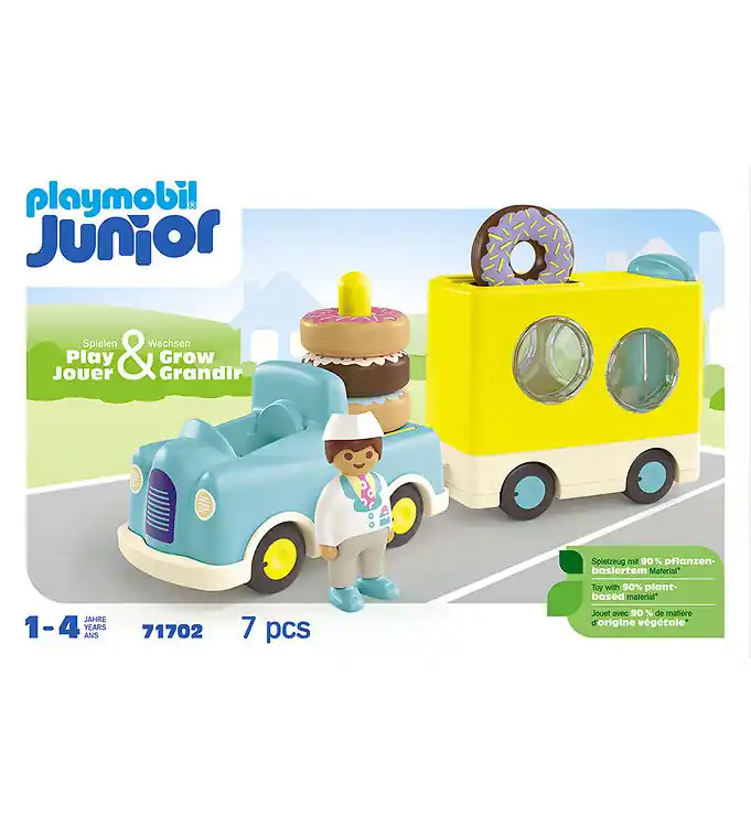Playmobil Junior - Gek Donut Truck - 71702 - 7 Onderdelen Speciale Aanbieding