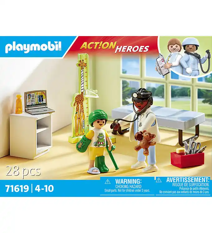 Gecertificeerd Playmobil Action Helden - Kinderarts m. Knuffel - 71619 - 28 Ond