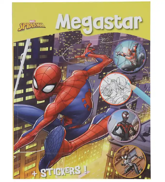 Aanbieding Megastar Kleurboek m. Stickers - 128 pagina's - Marvel Spiderman