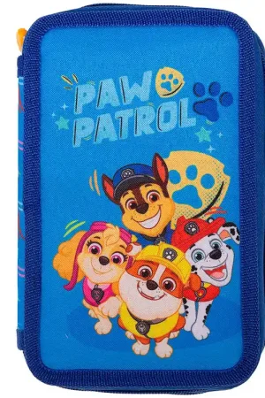 Paw Patrol Etui m. Inhoud - Dubbel - Blauw m. Print Korting