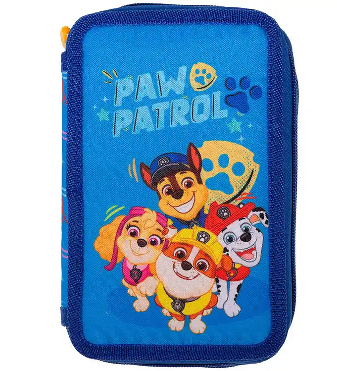 Paw Patrol Etui m. Inhoud - Dubbel - Blauw m. Print Korting