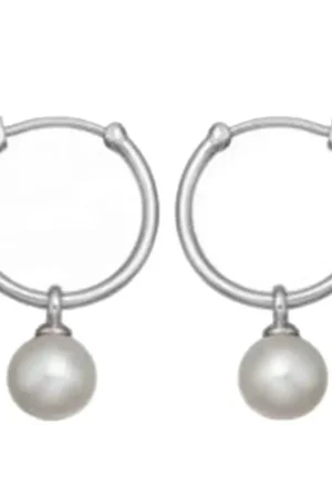 MillaVanilla Oorbellen - Parel Creolen - Zilver Bestel Nu