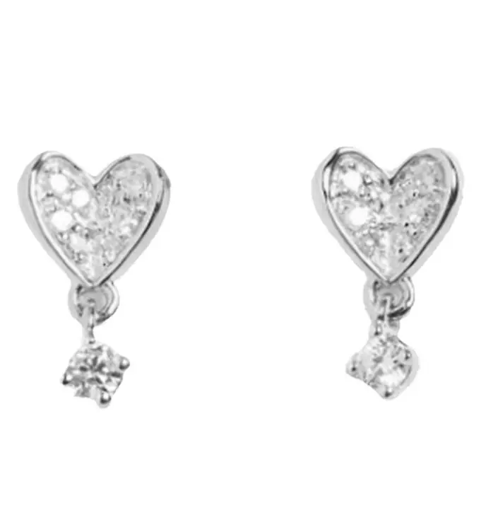Bestseller MillaVanilla Oorbellen - Hart - Zilver