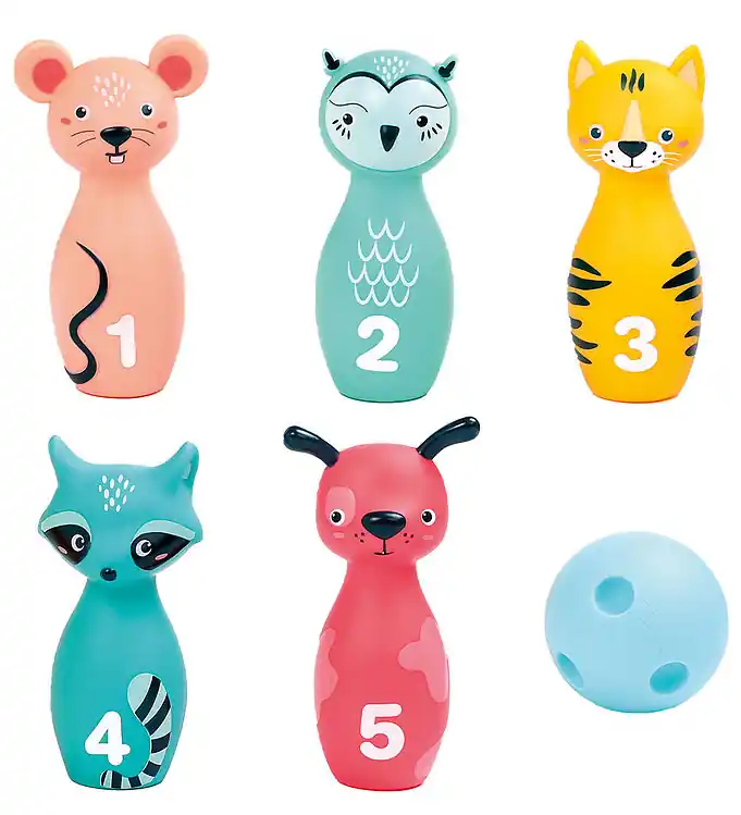 Direct Beschikbaar Ludi Bowlingset - Dieren - 6 Onderdelen