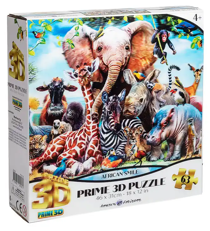 Prime 3D Puzzle Puzzel - 3D - 63 Bakstenen - African Smile Meest Verkocht