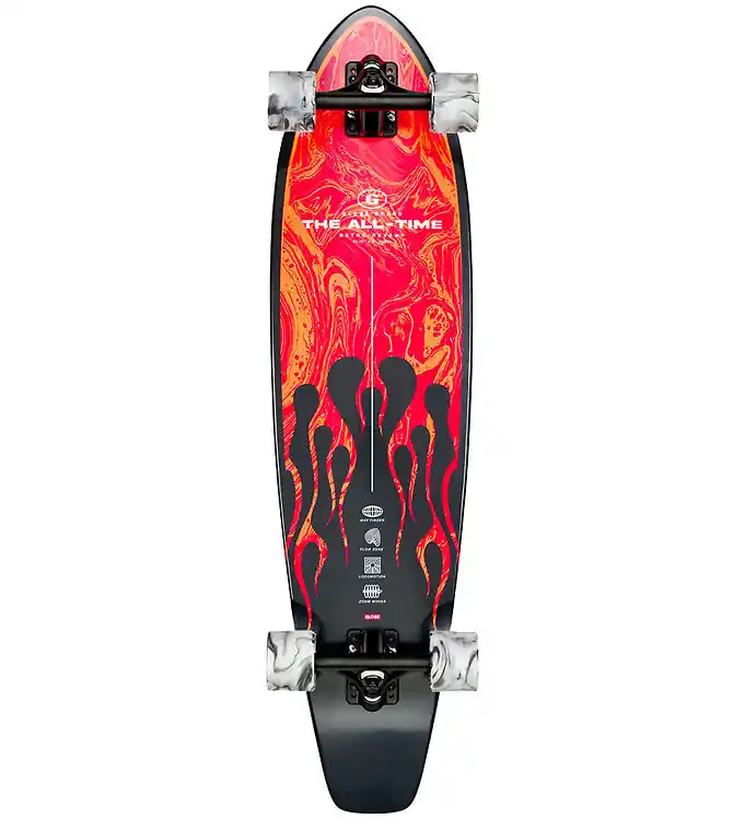 Tijdelijk Beschikbaar Globe Skateboard - 35'' - De all-time - Rode vlammen
