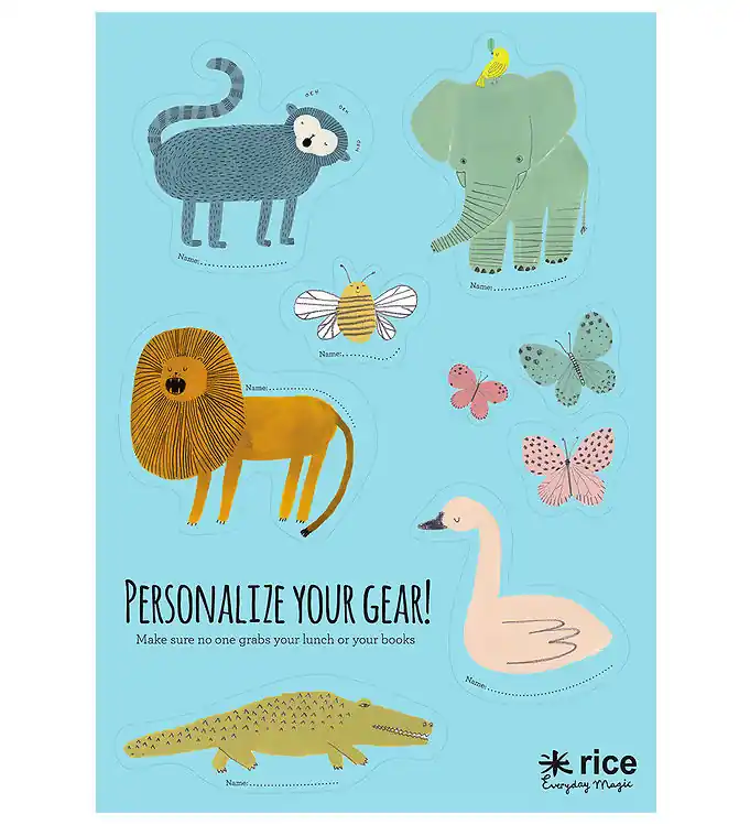Actieprijs Rice Stickers Tot Broodtrommel - 9 st. - Blauw/Sweet Jungle